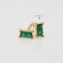 Gold Emerald Cz Stud Earrings, thumbnail 3 of 5