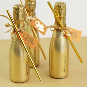 'Cheers To You' Gold Prosecco Bottle For Celebrations, 3 of 3