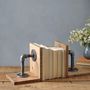 Pair Of Industrial Wood And Steel Bookends, thumbnail 1 of 7