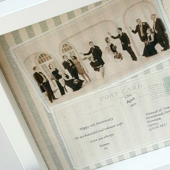 Personalised Linen Anniversary Fabric Postcard, 3 of 8