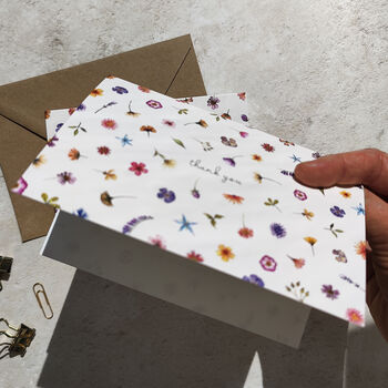 Pressed Wildflowers A6 Folded Thank You Cards And Envelopes, 5 of 10