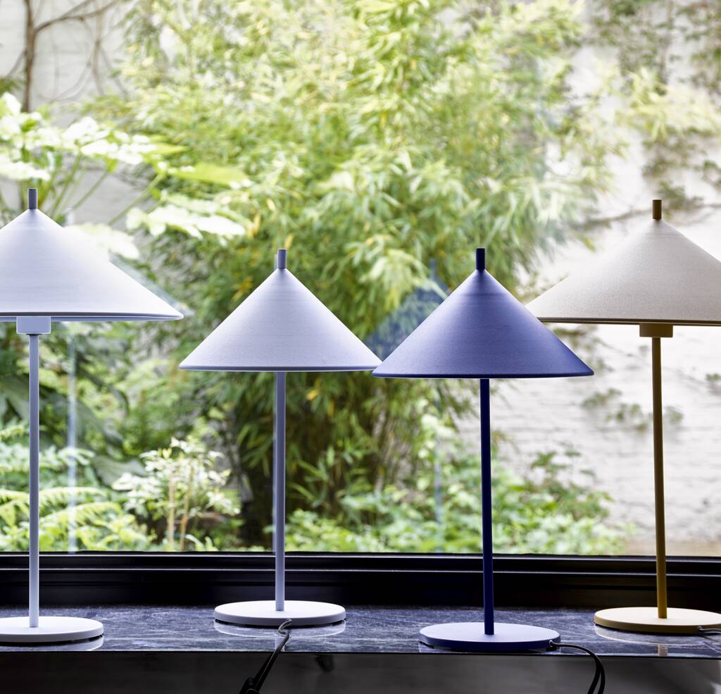 Triangular Table Lamps In A Choice Of Colours, 1 of 6