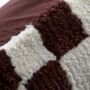 Chess Cushion Cover In Brown Off White 50x50cm, thumbnail 3 of 4