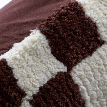 Chess Cushion Cover In Brown Off White 50x50cm, 3 of 4