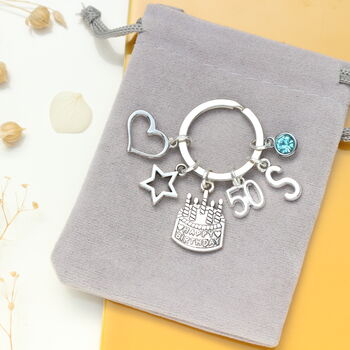 Personalised 50th Birthday Keyring, 7 of 8