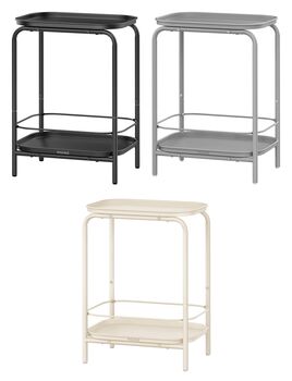 Two Tier Side Table Metal End Table Tray Top, 6 of 6