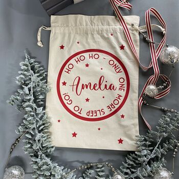 Personalised Christmas Eve Bag Two Natural With Black, 11 of 12
