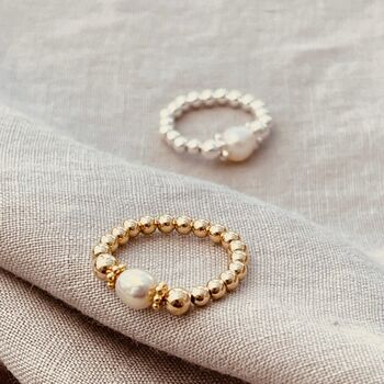 Gold Freshwater Pearl Ring, 4 of 6