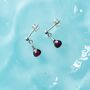 Garnet Drop Stud Earrings Second Light Collection, thumbnail 2 of 4