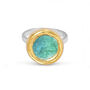 Small Round Emerald Turquoise Lagoon Adjustable Ring, thumbnail 1 of 3