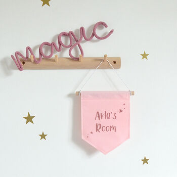 Pink Personalised Room Banner For Girl's Bedroom, 3 of 7