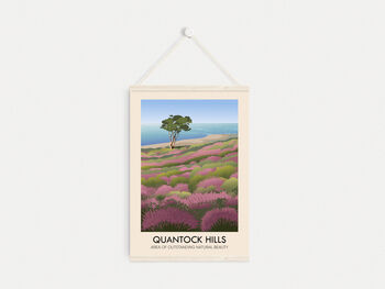 Quantock Hills Aonb Travel Poster Art Print, 6 of 8