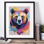 Painterly Wild Bear Portrait Illustration Art Print, thumbnail 1 of 4