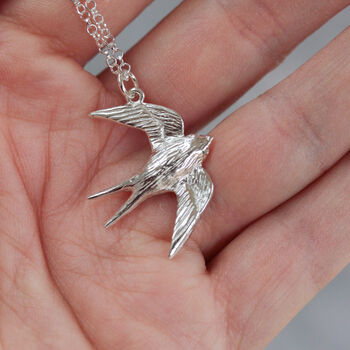 Swallow Bird Silver Necklace, 5 of 8