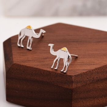 Dainty Camel Stud Earrings In Sterling Silver, 3 of 9