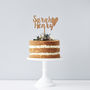 Personalised Happy Couple Wooden Wedding Cake Topper, thumbnail 6 of 6