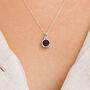 Sterling Silver January Garnet Birthstone Necklace, thumbnail 1 of 8