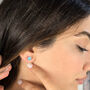 Aquamarine Moissanite Crystal Sterling Silver Earrings, thumbnail 6 of 6