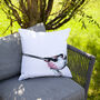 Inky Long Tailed Tit Outdoor Garden Cushion, thumbnail 4 of 9