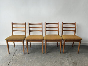 Set Of Mid Century Schreiber Dining Chairs 1960s 70s, 4 of 9