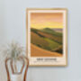 Kent Downs Aonb Travel Poster Art Print, thumbnail 5 of 8