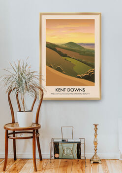 Kent Downs Aonb Travel Poster Art Print, 5 of 8