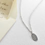 Engravable Sterling Silver Oval Tag Necklace, thumbnail 2 of 8