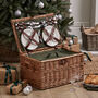 Four Person Green Tweed Chest Picnic Hamper, thumbnail 1 of 6