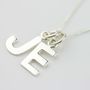 Silver Letter Charm Initial Necklace, thumbnail 1 of 5
