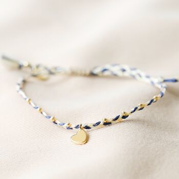 Woven Friendship Bracelet With Gold Plated Heart, 3 of 4