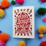 Mum And Dad Papercut Christmas Card, thumbnail 1 of 5
