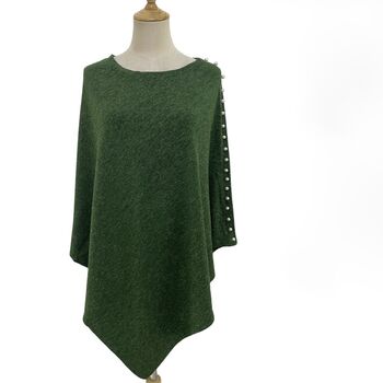 Wool Knit Poncho With Pearls, 6 of 10