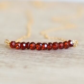 January Birthstone Real Garnet Necklace, 2 of 9