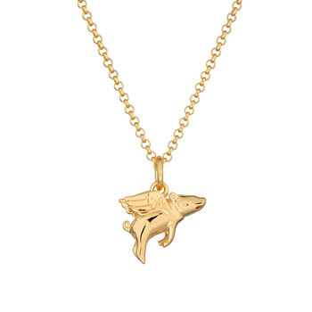 Flying Pig Necklace, Sterling Silver Or Gold Plated, 12 of 12