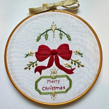 Christmas Bow Embroidery Kit, 3 of 8