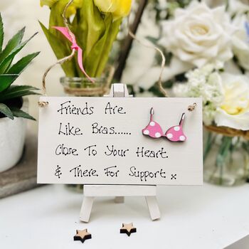 Friends Are Like Bras Card Alternative Sign, 2 of 7
