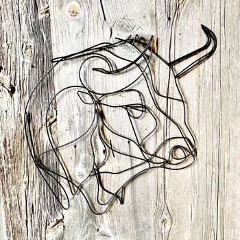 Taurus Bull Wire Wall Art, 2 of 5