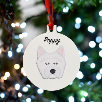 Westie Dog Gift Christmas Decoration Personalised, 6 of 7