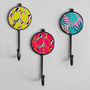 Colourful Tropical Patterned Wall Coat Hooks, thumbnail 1 of 3