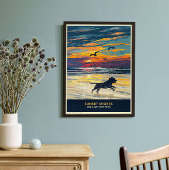 Staffordshire Bull Terrier Limited Edition Beach Sunset Gift Print, 3 of 8