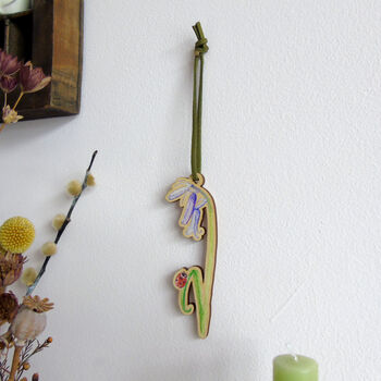 Bluebell And Ladybird Wooden Hanging Decoration, 10 of 11