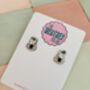 Zip Statement Stud Glitter Earrings / Novelty Fashion Accessories / Fun Statement Studs, thumbnail 3 of 5