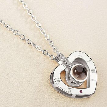 Personalised Projection Photo Jewellery Heart Compass, 2 of 3