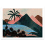 Tropical Sunset Mountain Landscape Art Print, thumbnail 4 of 8
