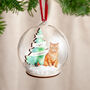 Personalised Cat And Christmas Tree Bauble, thumbnail 1 of 3