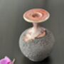 Handmade Porcelain Vase Textured Charcoal Black Base With Glossy Red Glazed Rim, thumbnail 3 of 4