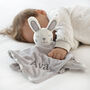 Personalised White Cable Blanket And Bunny Comforter, thumbnail 3 of 12