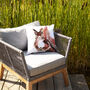 Inky Squirrel Outdoor Cushion For Garden Furniture, thumbnail 5 of 8