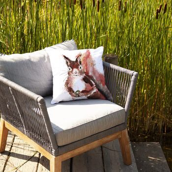 Inky Squirrel Outdoor Cushion For Garden Furniture, 5 of 8