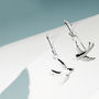 Swallow Silver Drop Earrings On Personalised Gift Card, thumbnail 2 of 9